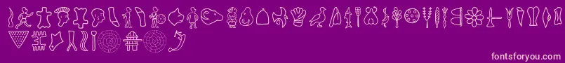 Phaistos Font – Pink Fonts on Purple Background