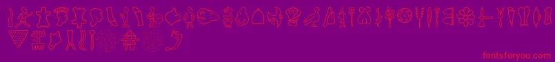 Phaistos Font – Red Fonts on Purple Background