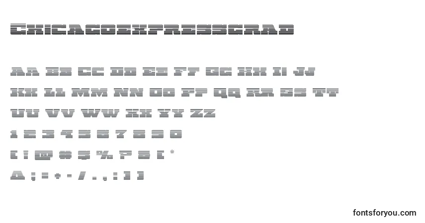 Fuente Chicagoexpressgrad - alfabeto, números, caracteres especiales