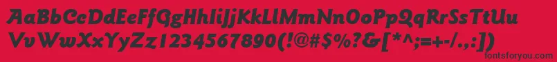 フォントItcGoudySansLtBlackItalic – 赤い背景に黒い文字
