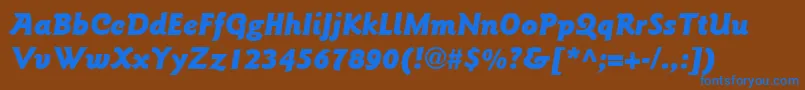 ItcGoudySansLtBlackItalic-fontti – siniset fontit ruskealla taustalla