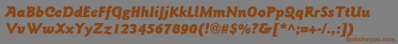 フォントItcGoudySansLtBlackItalic – 茶色の文字が灰色の背景にあります。