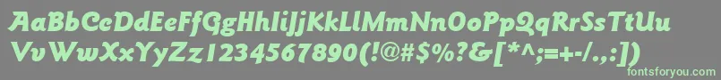 フォントItcGoudySansLtBlackItalic – 灰色の背景に緑のフォント