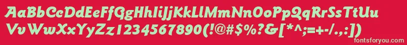 ItcGoudySansLtBlackItalic Font – Green Fonts on Red Background