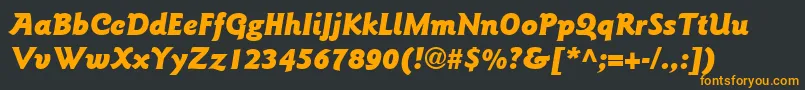 Шрифт ItcGoudySansLtBlackItalic – оранжевые шрифты на чёрном фоне