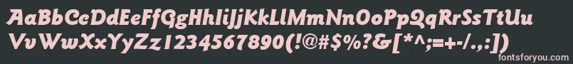 フォントItcGoudySansLtBlackItalic – 黒い背景にピンクのフォント