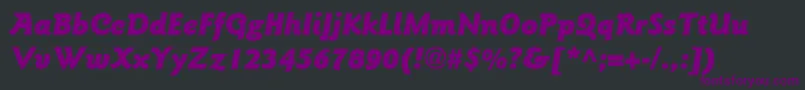Шрифт ItcGoudySansLtBlackItalic – фиолетовые шрифты на чёрном фоне