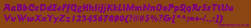 フォントItcGoudySansLtBlackItalic – 紫色のフォント、茶色の背景