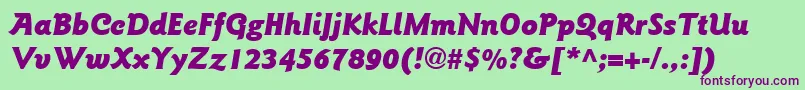 ItcGoudySansLtBlackItalic Font – Purple Fonts on Green Background