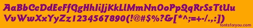Шрифт ItcGoudySansLtBlackItalic – фиолетовые шрифты на оранжевом фоне