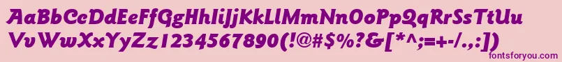 ItcGoudySansLtBlackItalic-fontti – violetit fontit vaaleanpunaisella taustalla