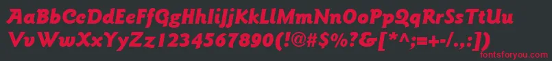 Шрифт ItcGoudySansLtBlackItalic – красные шрифты на чёрном фоне
