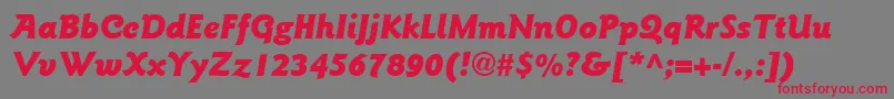 フォントItcGoudySansLtBlackItalic – 赤い文字の灰色の背景