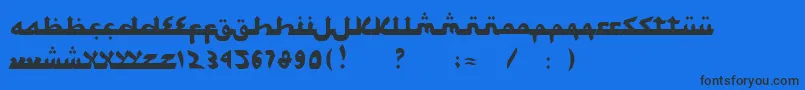 Fonte SyawalKhidmat – fontes pretas em um fundo azul