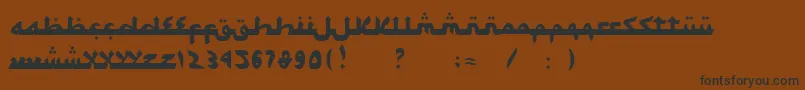 SyawalKhidmat-Schriftart – Schwarze Schriften auf braunem Hintergrund