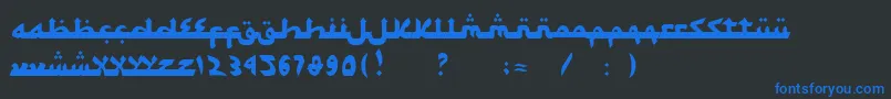 SyawalKhidmat-Schriftart – Blaue Schriften auf schwarzem Hintergrund