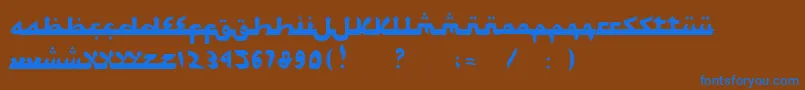 フォントSyawalKhidmat – 茶色の背景に青い文字