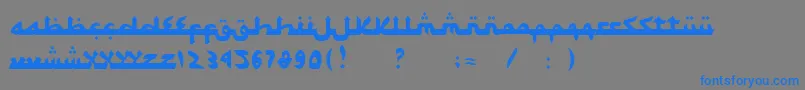 SyawalKhidmat-Schriftart – Blaue Schriften auf grauem Hintergrund