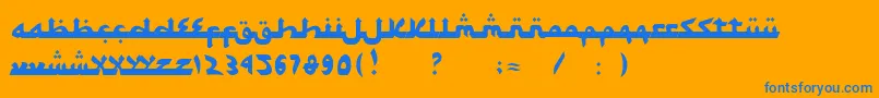 フォントSyawalKhidmat – オレンジの背景に青い文字