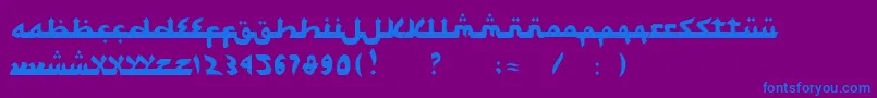フォントSyawalKhidmat – 紫色の背景に青い文字