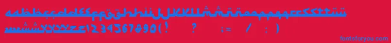 Czcionka SyawalKhidmat – niebieskie czcionki na czerwonym tle