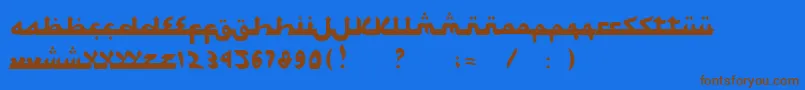 Fonte SyawalKhidmat – fontes marrons em um fundo azul
