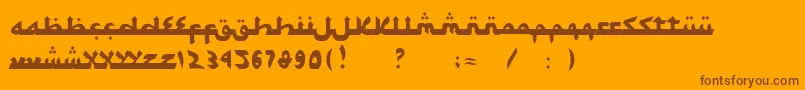 Fonte SyawalKhidmat – fontes marrons em um fundo laranja