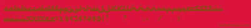 SyawalKhidmat-Schriftart – Braune Schriften auf rotem Hintergrund