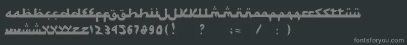 SyawalKhidmat-fontti – harmaat kirjasimet mustalla taustalla