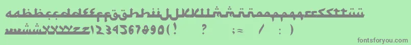 SyawalKhidmat-fontti – harmaat kirjasimet vihreällä taustalla