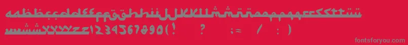 Fonte SyawalKhidmat – fontes cinzas em um fundo vermelho