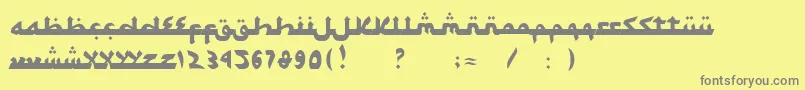 フォントSyawalKhidmat – 黄色の背景に灰色の文字