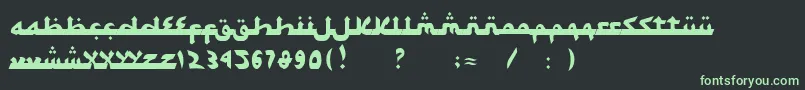 SyawalKhidmat-fontti – vihreät fontit mustalla taustalla