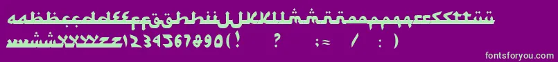 SyawalKhidmat-Schriftart – Grüne Schriften auf violettem Hintergrund