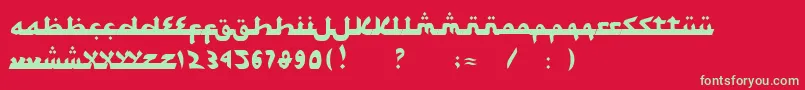 SyawalKhidmat-Schriftart – Grüne Schriften auf rotem Hintergrund