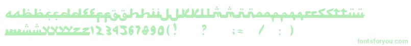 Fonte SyawalKhidmat – fontes verdes em um fundo branco