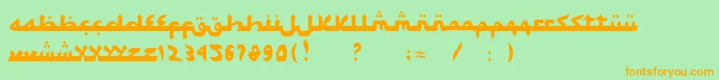 SyawalKhidmat-fontti – oranssit fontit vihreällä taustalla