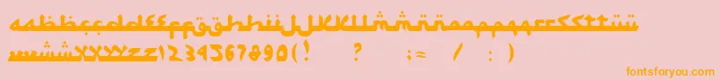 SyawalKhidmat-Schriftart – Orangefarbene Schriften auf rosa Hintergrund