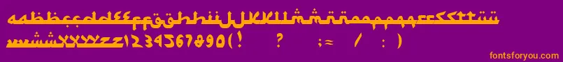 Fonte SyawalKhidmat – fontes laranjas em um fundo violeta