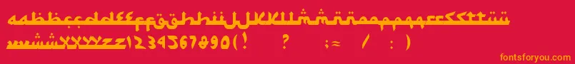 Шрифт SyawalKhidmat – оранжевые шрифты на красном фоне