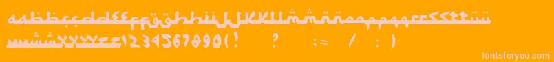 Fonte SyawalKhidmat – fontes rosa em um fundo laranja