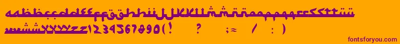SyawalKhidmat-Schriftart – Violette Schriften auf orangefarbenem Hintergrund