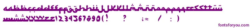 Fonte SyawalKhidmat – fontes roxas em um fundo branco