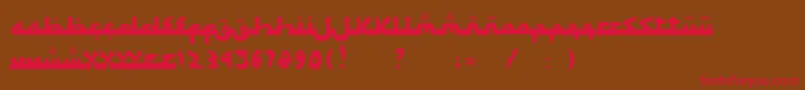 SyawalKhidmat-fontti – punaiset fontit ruskealla taustalla