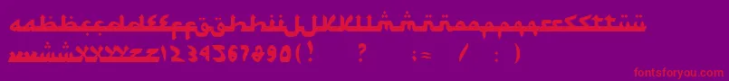 フォントSyawalKhidmat – 紫の背景に赤い文字