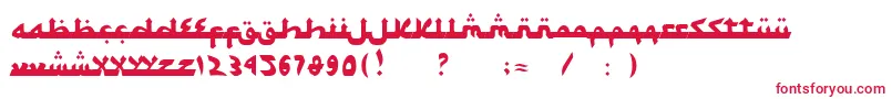 Fonte SyawalKhidmat – fontes vermelhas em um fundo branco