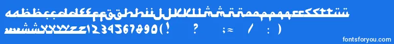 Fonte SyawalKhidmat – fontes brancas em um fundo azul