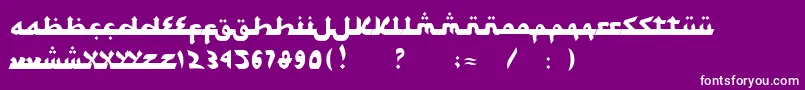 Fonte SyawalKhidmat – fontes brancas em um fundo violeta
