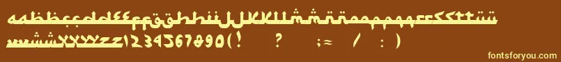 SyawalKhidmat-fontti – keltaiset fontit ruskealla taustalla