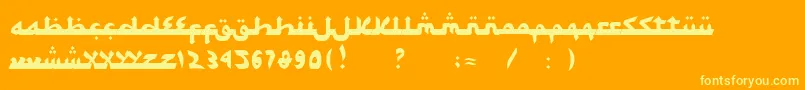 SyawalKhidmat-Schriftart – Gelbe Schriften auf orangefarbenem Hintergrund